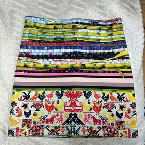 Clover Canyon Mini Skirt Revolve Surf Shack Neoprene Multi Color Hens Size S